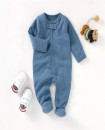 Organic Cotton Onesie 0-24M Baby Bodysuit Sleepers Footed Anit-slip Two Way Zipper Long Sleeve